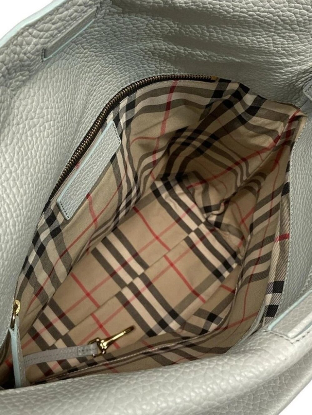 Burberry 3939070 Light Blue Leather Tote Bag - Picture 9 of 14